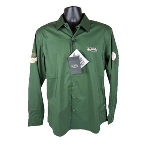 Von Dutch Originals Button Down Stretch Shirt Men's Medium Forest Green Nwt $79